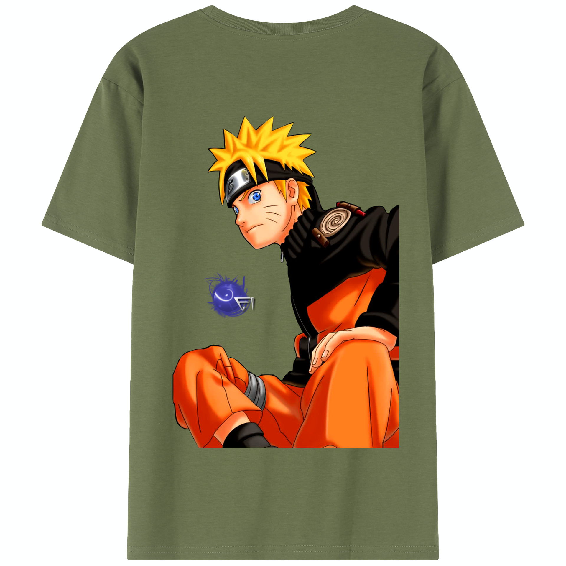 （画像用） NARUTO -ナルト- うずまき ナルト Uzumaki Naruto 綿100％半袖Tシャツ（背面プリント）